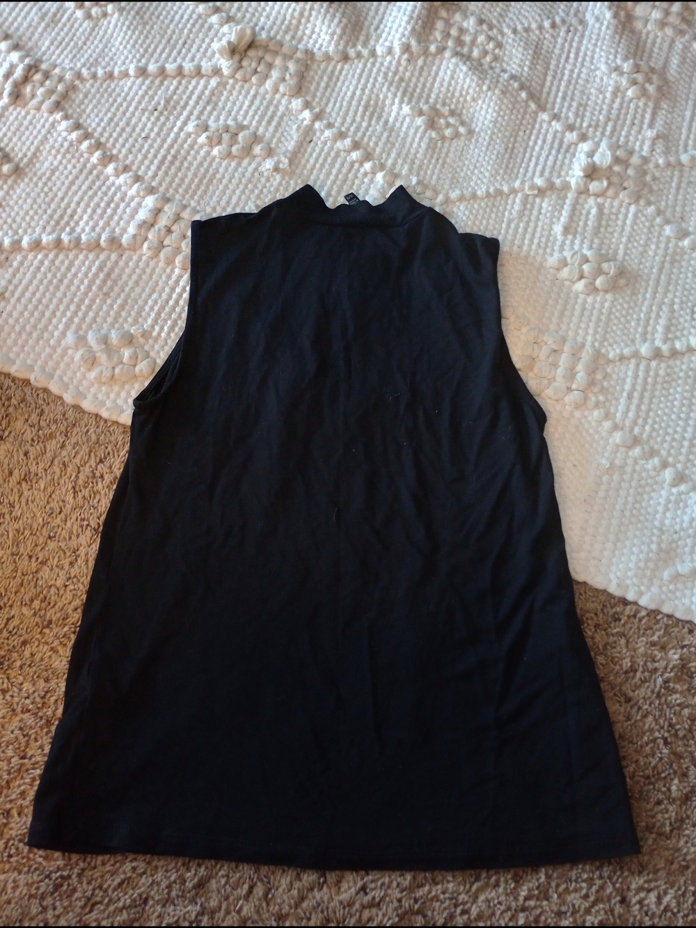 Eileen Fischer Sleeveless Black Mock Neck Top Size XS.